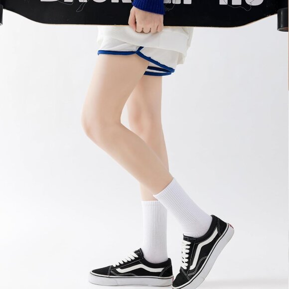 🆕 Women White Moisture Wicking Calf Socks Cotton Thin Soft Casual Sport Wear - Picture 6 of 6